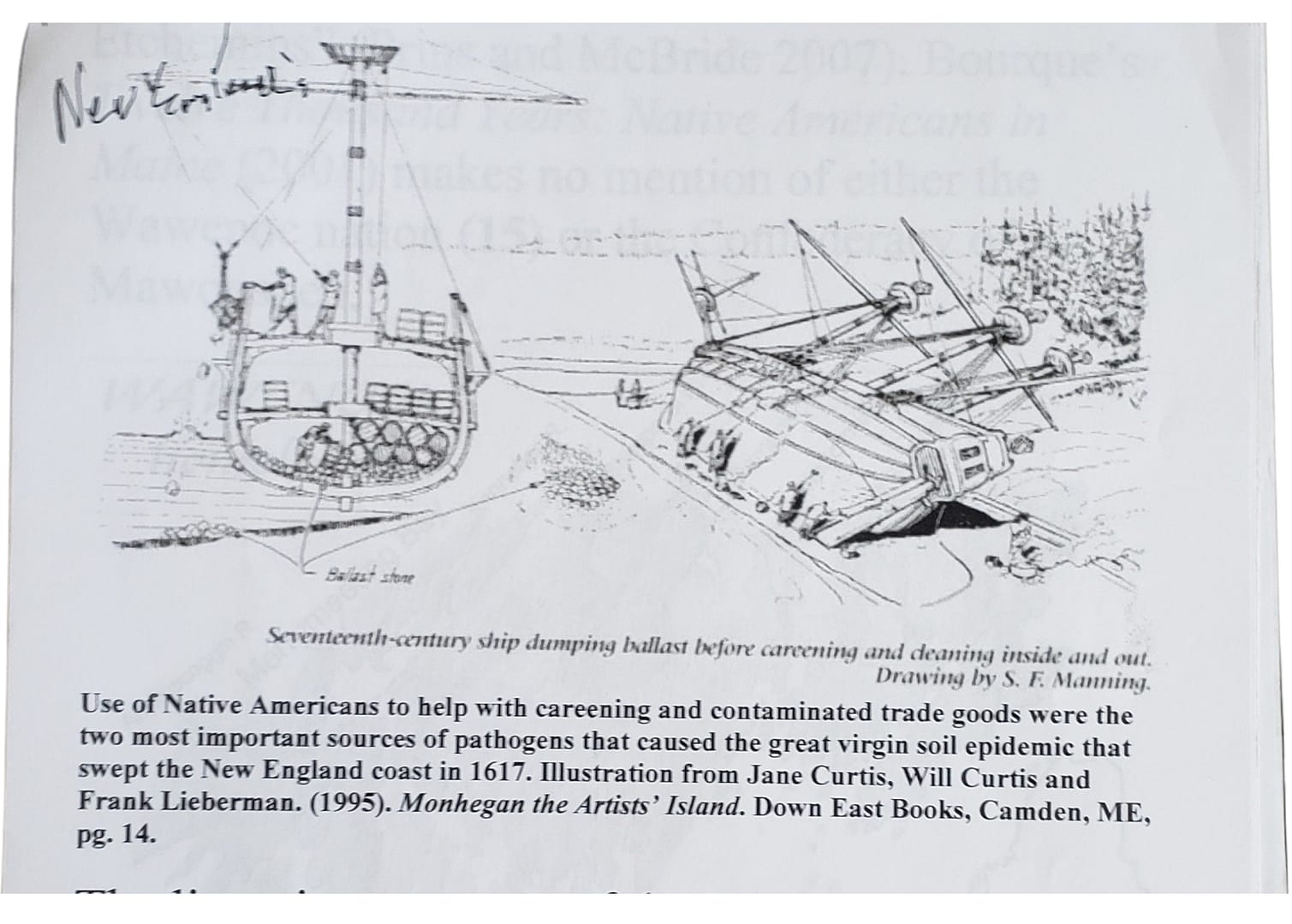 Wabanaki ship unloading ballast and setting up camp Wabanaki ship unloading ballast and setting up camp