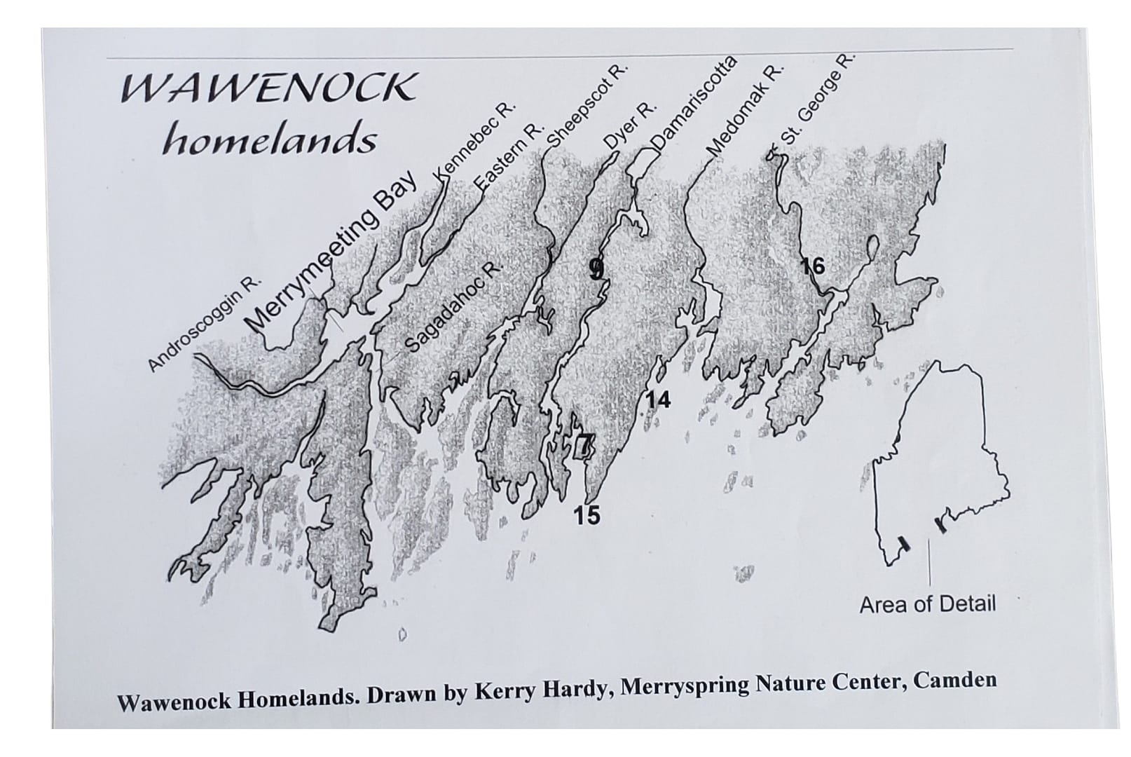 Map of the Wawenoc homelands Map of the Wawenoc homelands